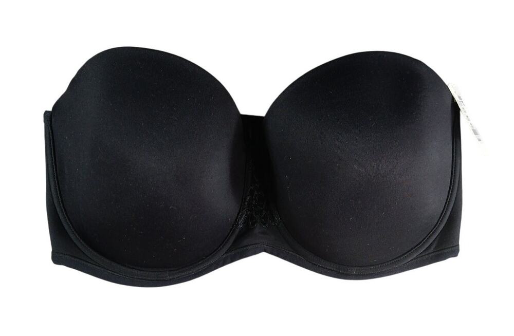 Vanity Fair Bra Womens 38DD Black Strapless Underwire Padded Style 74380